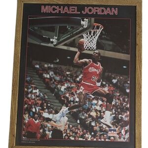 VINTAGE 1988 MICHAEL JORDAN STARLINE POSTER FRAMED 16 x 20 CHICAGO BULLS
